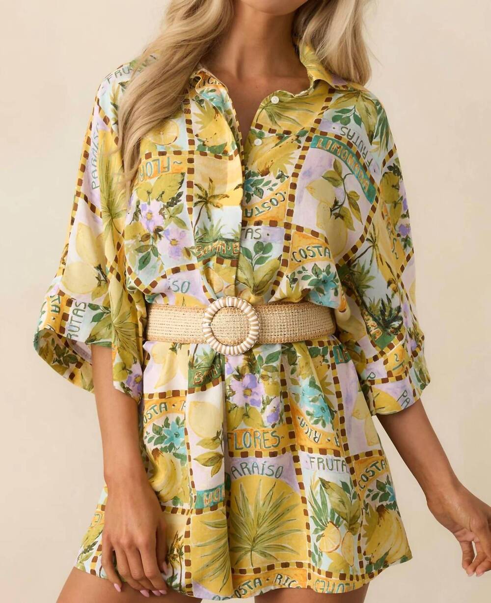 NEW DRESS FORUM isla palma romper in yellow tropical print